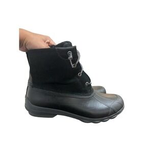 Sperry Black Suede Duck Boots